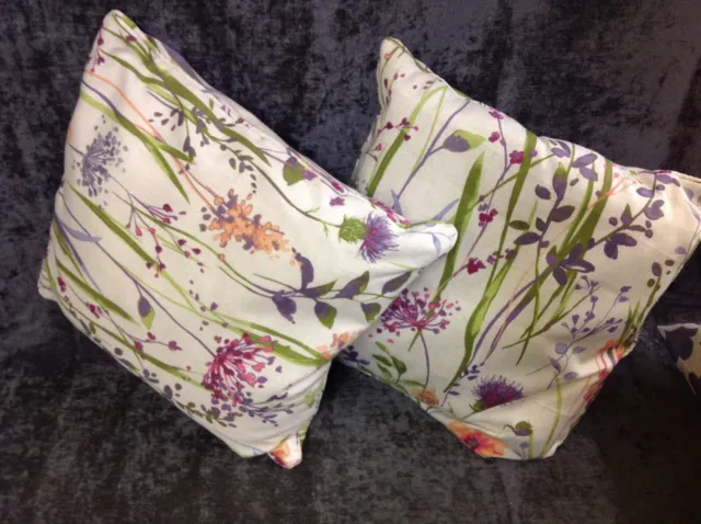 Brambly Cottage Clinard Cushions x2 40x40cm Floral Nature NEW (P)