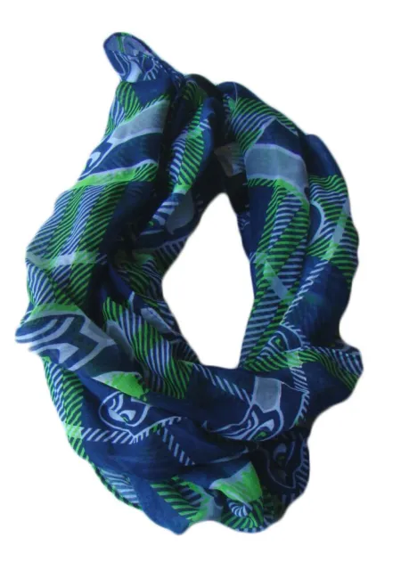 SEATTLE SEAHAWKS  NFL Ladies Green Blue Logo Infinity Scarf NWT