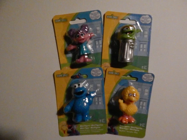 4 New Figures SESAME STREET Stocking Stuffers! ABBY Cookie Big Bird Oscar
