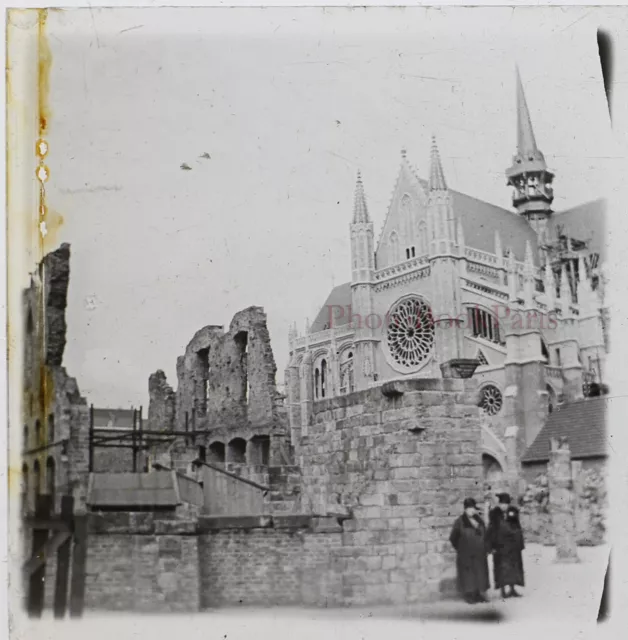France Cathédrale Photo Stereo PL46Th1n2 Plaque de verre Vintage C1925