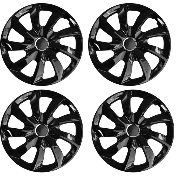 Copricerchi 14" Coprimozzo Scintilla Copri Plastica Set di 4 Neri Specifici R14 STGBL 2
