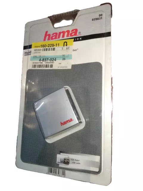 Hama Premium Silver 4-port USB-hub Grau Silber USB 2.0