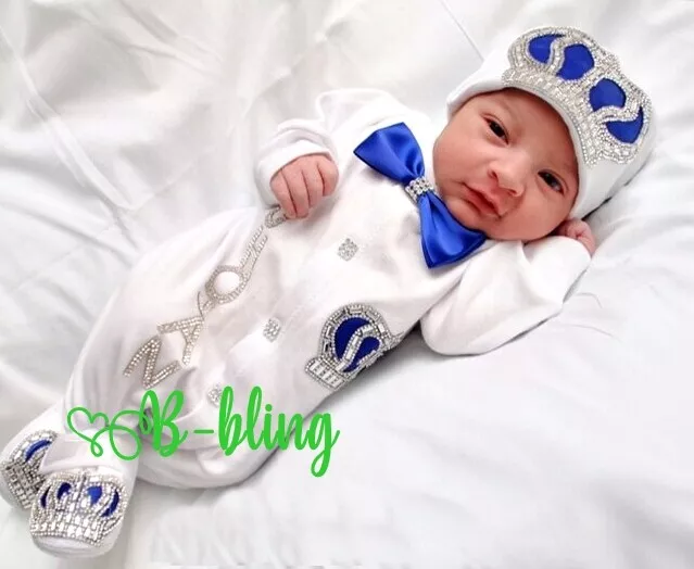 Christmas Personalized Newborn Baby Romper Sleep suit Set 3 piece Homecoming Set