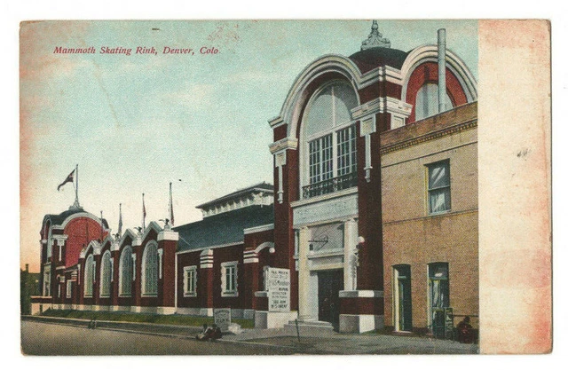 Mammoth Skating Rink Denver Colorado Antique Postcard CO ca1910 People Sitting
