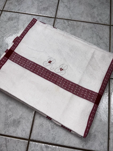 Ancien tapis frangé de table en soie début XXe siècle - Tissus anciens