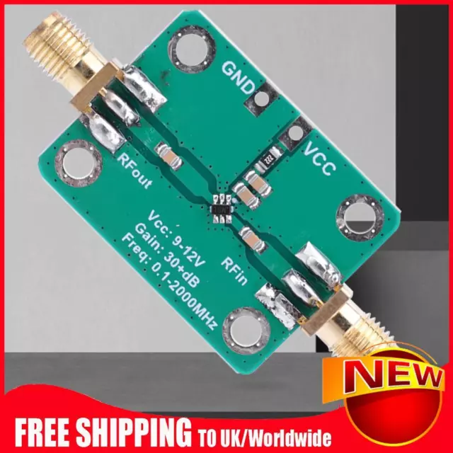 Gain 32dB RF Amplifier Module LNA 0.1-2000MHz RF Signal Power Amplifier DC 9-12V