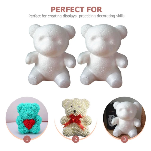 2pcs Dekorative Unfinished DIY Bär Ornamente DIY Bär Puppen 8