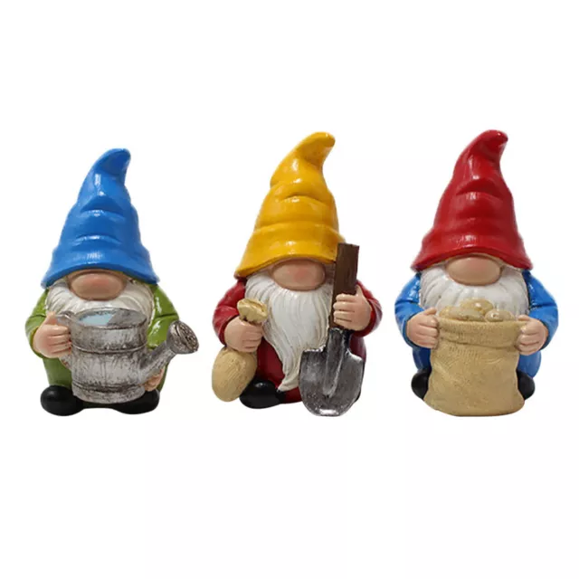 3 Pcs Resin Garden Dwarf Ornament Gnome Peeker Gnomes Fairy Statues
