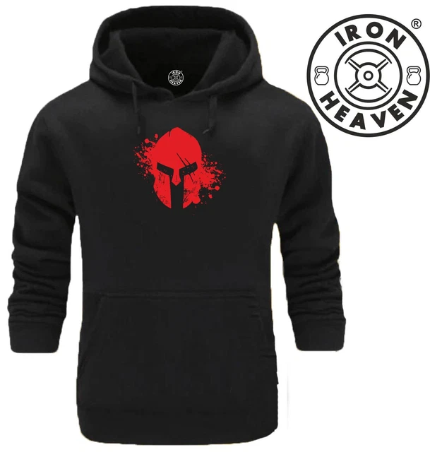 Blood Spartan Helmet Hoodie Gym Clothing Bodybuilding Training Exercise MMA Top
