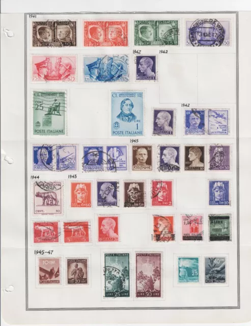 Italy WW2 1941-45 stamps on page EUR