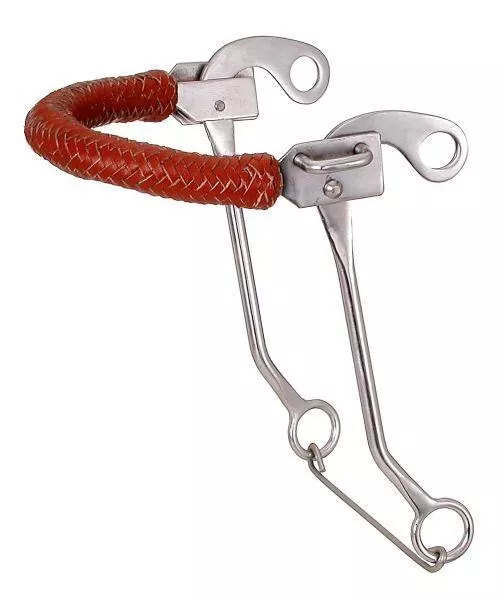 Kelly Silver Star Braided Leather Nose Hackamore - Chrome Plated - Horse