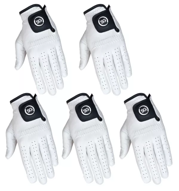 SG Men White 100% Cabretta leather golf gloves premium quality Multi buy Deals