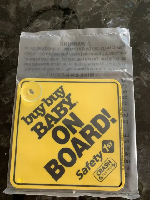 Buy Buy Baby Safety 1st "Baby On Board" Sign 1 Yellow  New