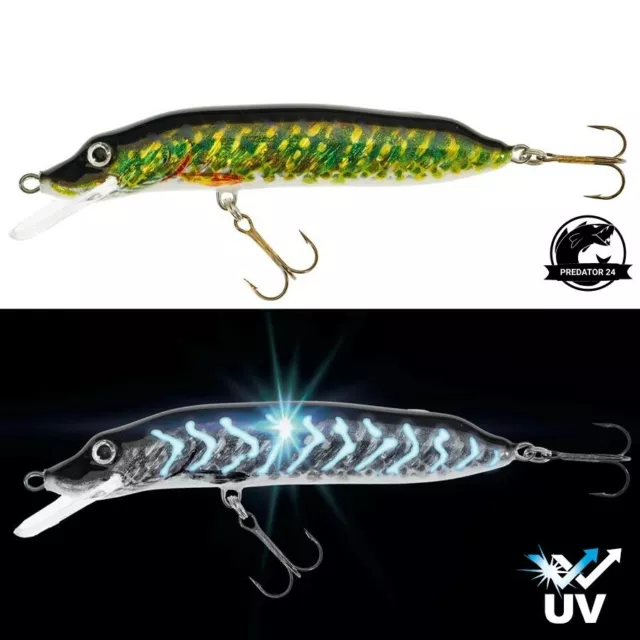JAXON HECHT WOBBLER PIKE UV 12 cm -3 FARBEN ZANDER WELS KÖDER CRANKBAIT JERKBAIT