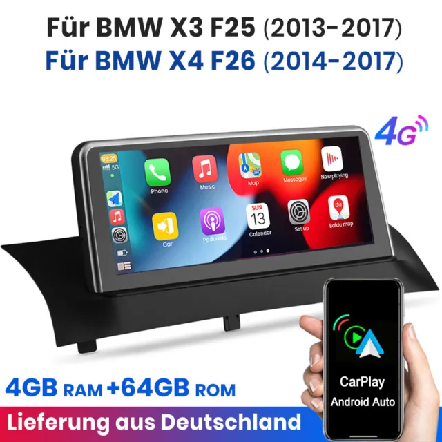 für BMW X3 F25 X4 F26 NBT 8-Kern CarAutoPlay Android 12 Autoradio GPS Navi DAB+