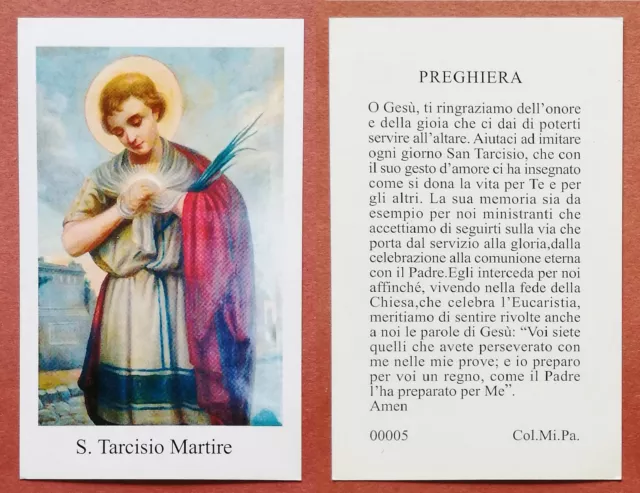 Santino Holy Card: S. San Tarcisio Martire