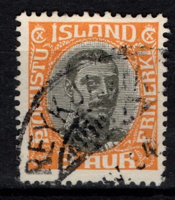 Iceland 1920 Christian X 3 aur Official SGO132 Used