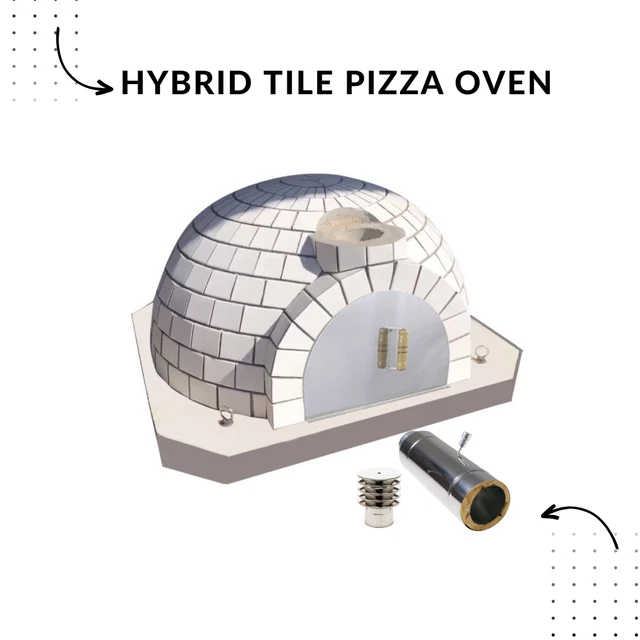 Dome Ovens®  Hybrid Pizza Oven includes SS chimney pipe and rain cap