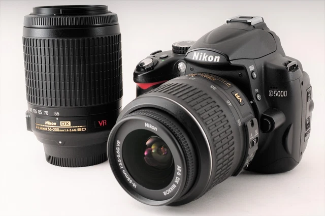 [Near MINT] Nikon D5000 Digital Double Kit w/18-55mm 55-200mm BOX VR lens JAPAN 2