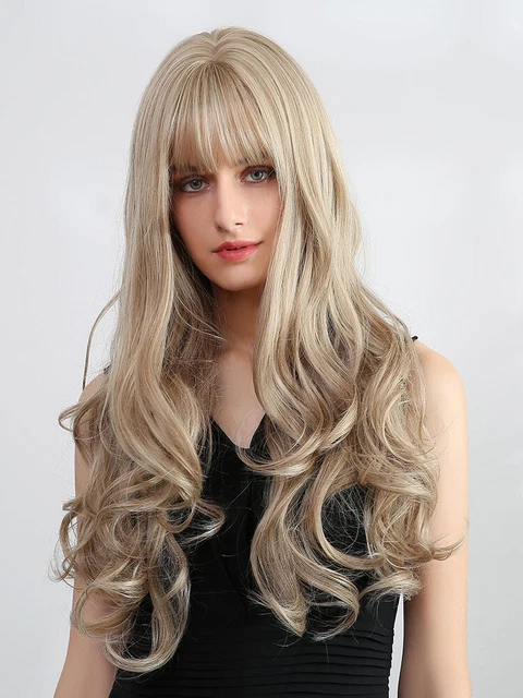 Long Light Blond Wavy Hairstyles Women's Natural 100% Human Hair Wig 24 Inch Long Light Blond Wavy Hairstyles Women's Natural 100% Human Hair Wig 24 Inch