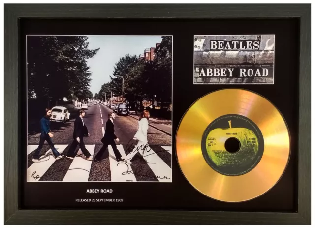 Die Beatles 'Abbey Road' Signiertes Gold Scheibendisplay Sammlerstück Erinnerungsstücke Geschenk 2