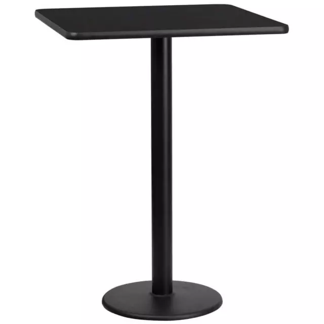 Flash Furniture Bar Table 43.13"x30" Square Black Laminate Bar Height Table Base 2