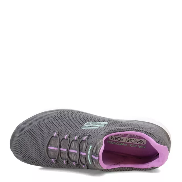 Women's Skechers Summits - Cool Classic Slip-on Athletic Grey/Purple Medium Size