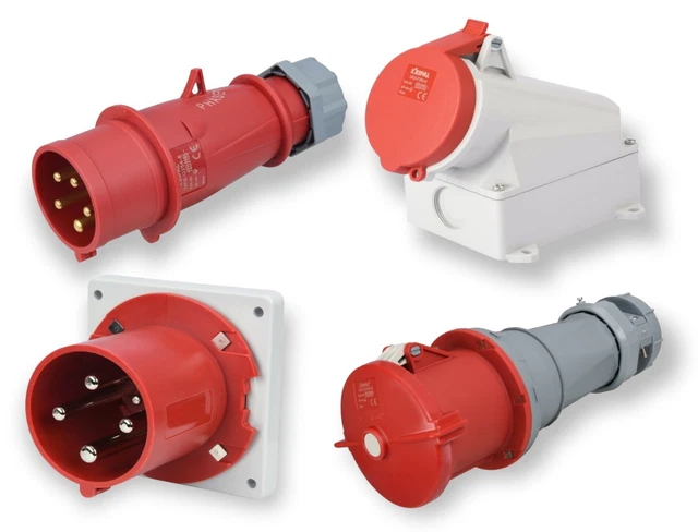 Verkoop :: Elektra :: Contactdoosverdelers :: PCE9430453 CEE stroomverdeler/splitter 400V 16A CEE-verdeler 16A met fase-inverter (CEE faseomkeerschakeling stekker 16 A 5-polig) - JSK handelsonderneming