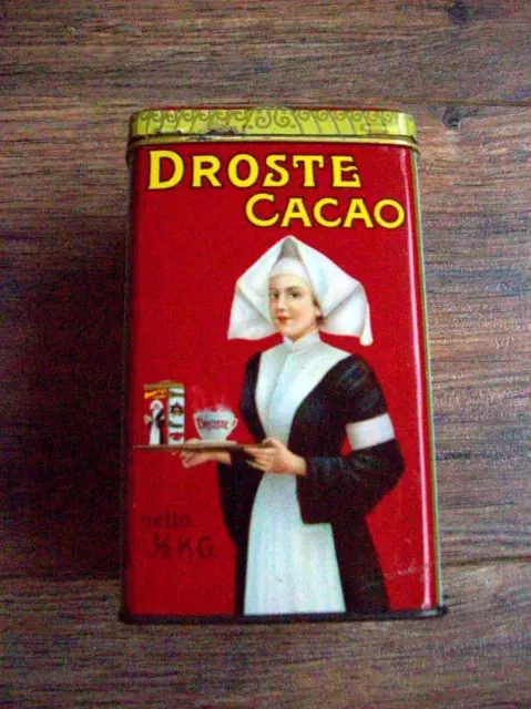 Große alte Niederländische Blechdose "Droste Cacao" 1/2 KG Sammlerstück Antik