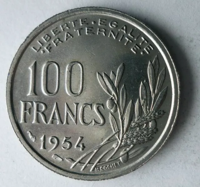 1954 FRANCE 100 FRANCS - High Quality Coin - FREE SHIP - Bin #324