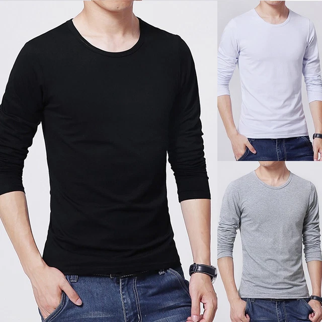 Elegante T-Shirt a maniche lunghe da uomo perfette per abiti casual e sportivi
