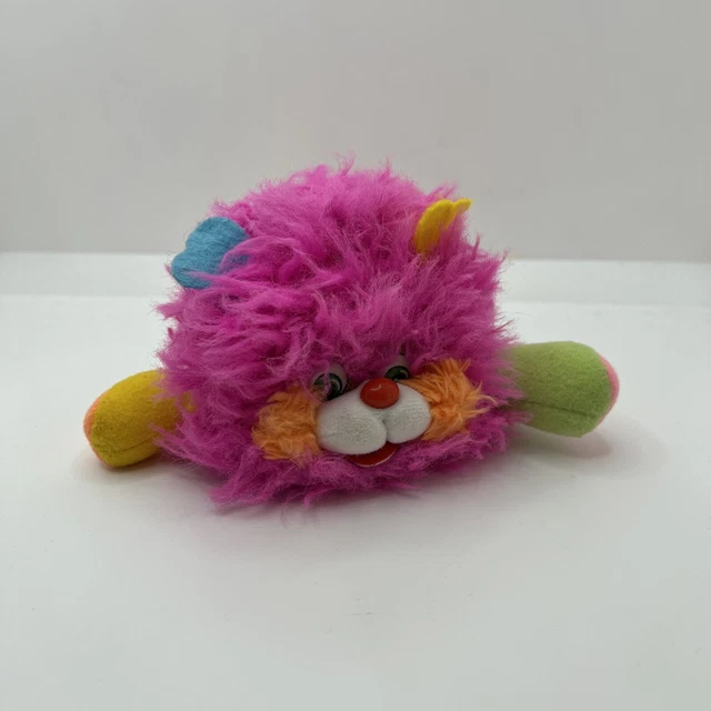Peluche doudou boule - Popples mauve rose - plush PLAYMATES TOYS - 2007
