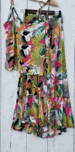 Rachel Rachel Roy Womens Island Floral 2-Piece Skirt + Tank Top Size Small NEW
