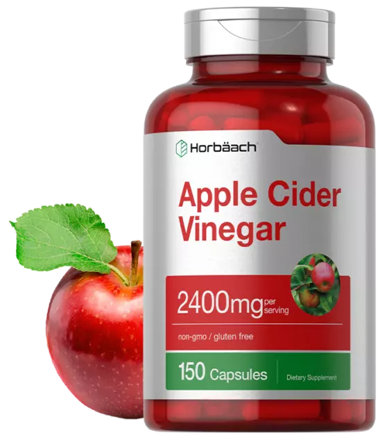 Apple Cider Vinegar Capsules | 2400mg | 150 Count | Non-GMO | by Horbaach