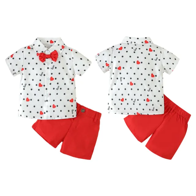 Toddler Baby, Bowtie Short Sleeve Shirt Cute Top And Shorts Pants Outfit Boys