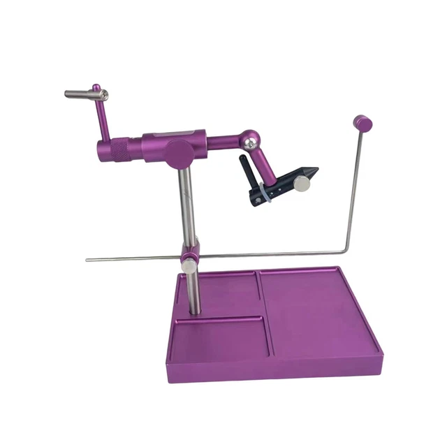Milageto Étau rotatif pour attacher les mouches, bien fait et facile à utiliser, outil de fixation de mouches rotatif avec base piédestal