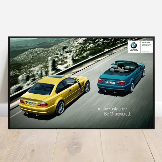 Poster - BMW M3 CSL E46, Retro Minimalist Modern - 4 Sizes - Imagekind