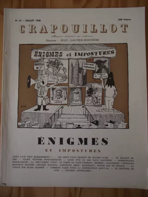 CRAPOUILLOT N°41 juil 1958. ENIGMES et IMPOSTURES. Jésus a-t-il vécu humainemt ?