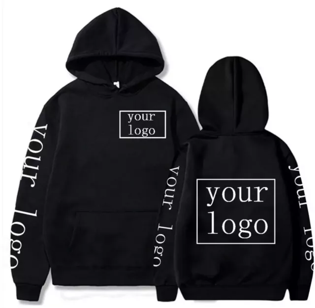 Personalised Custom Printed Hoodie Hooded Sweatshirt Logo & Text Printing