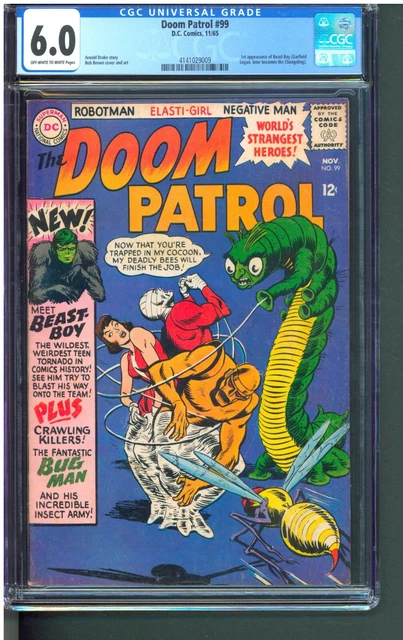 Doom Patrol #99 Cgc 6.0 Fn   Key! 1St Beast Boy!  1 Owner!  Nice Mid Grade Copy!