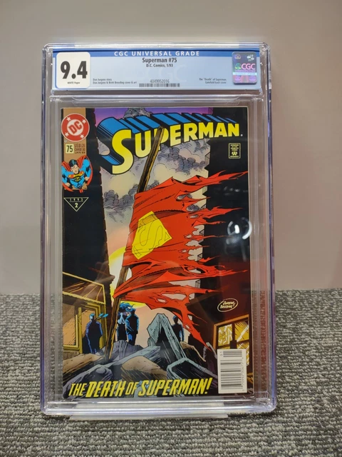 Superman #75 Newsstand CGC Graded 9.4 NM+ Death of Superman Dan Jurgens