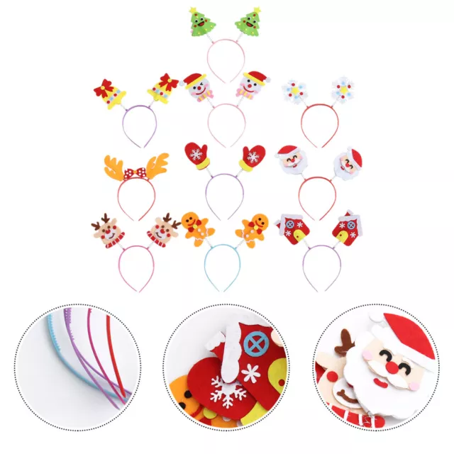 10 Pcs Spielzeug-Kit Weihnachtskopfschmuck Rentier-Stirnband Materialpaket
