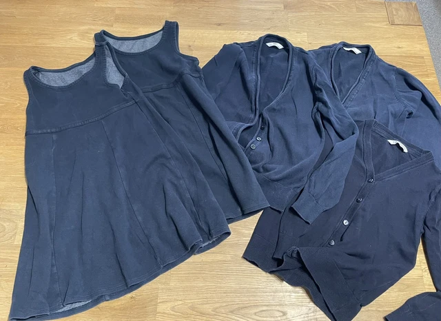 Girls School Uniform Clothes Bundle Size 6-7 years  Dress Cardigan Incl M&S