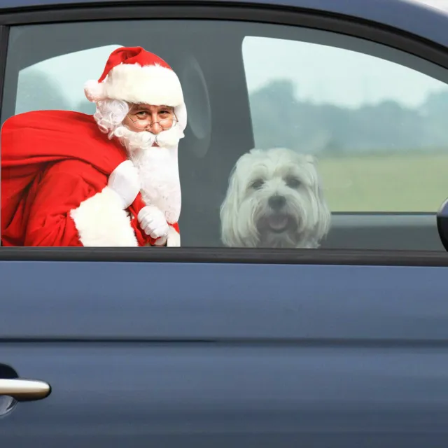 Car Sticker Passenger Side Indoor Window Santa Claus Decor for Christmas Gift