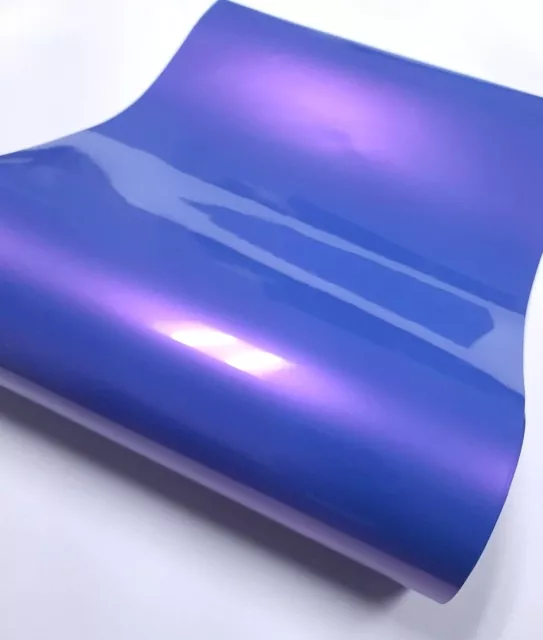 5x59ft Premium Super Gloss Color Changing Purple Blue Vinyl Wrap Chameleon  PET