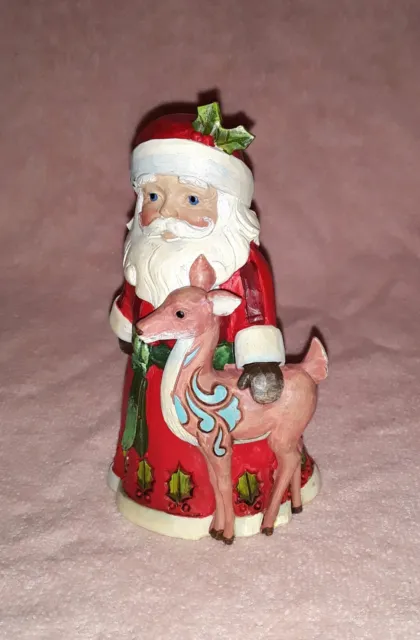 Rare Jim Shore Christmas Figurine Santa With Deer Heartwood Creek Decoration