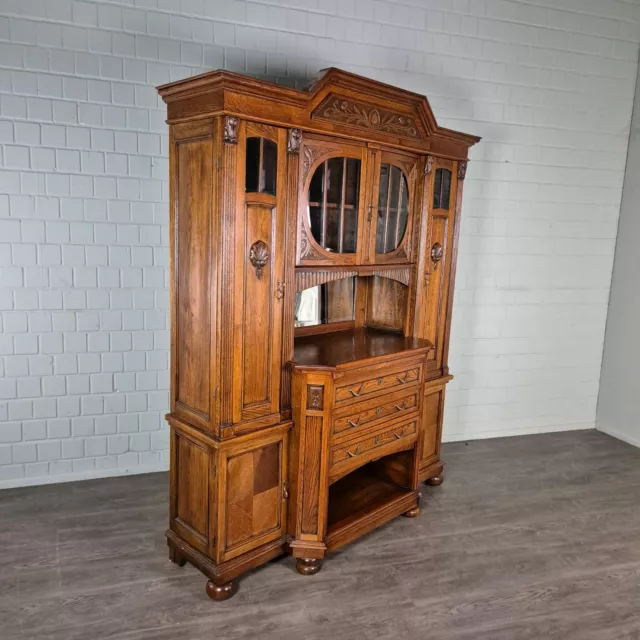 24690 Buffetschrank Schrank Jugendstil 1910 massiv Eiche Antik