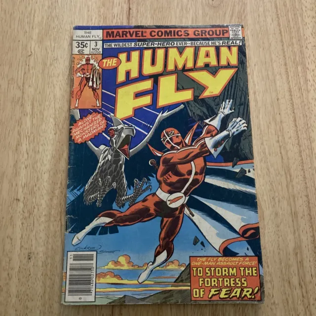 The Human Fly #3 1977 Marvel Bronze Age Comic Book Stuntman Rick Rojatt