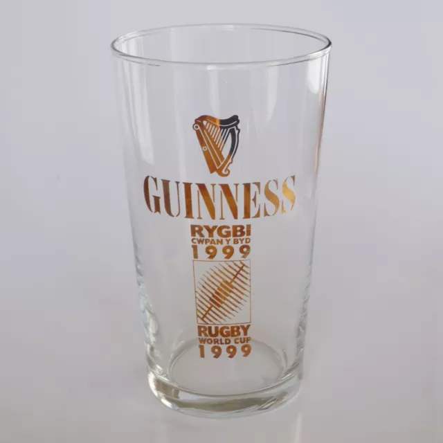 Guinness Rugby World Cup Pint 1999 - Welsh & English - Gold Branded.