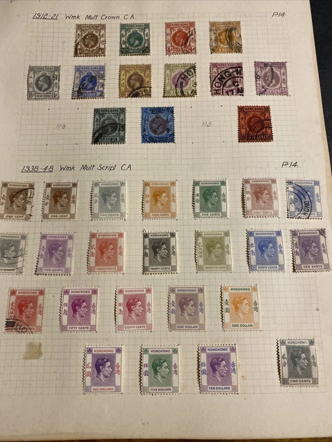 Hong Kong Collection Sur Feuille 1921/1948 Série Georges V/VI Dont 1/2/5/10 $